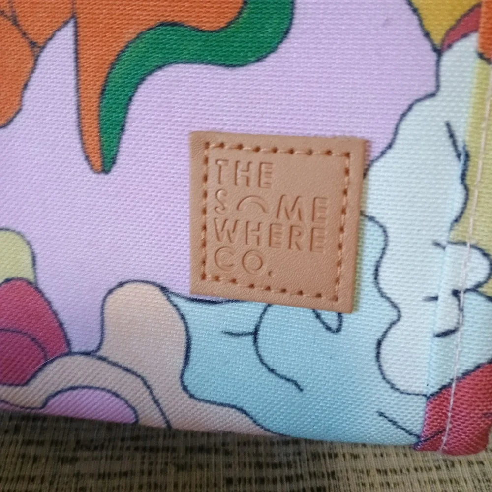 The Somewhere Co Floral Insulated Lunch Bag Crossbody Cooler Retro Multi Color